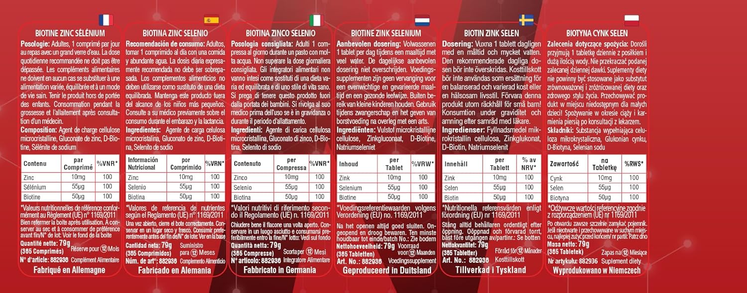 Biotin + Zinc + Selenium - 365 Tablets - Skin, Hair and Nails - High Dosed - 100% Vegan - Made in German Laboratory - NutriFair | Premium & Fair - Image 3