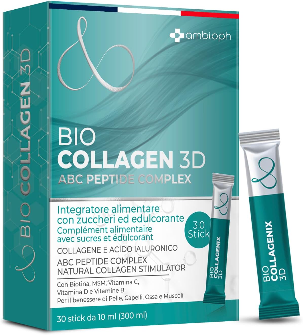 Collagen & Hyaluronic Acid, Drinking Collagen - Biotin, MSM & Vitamin C. Hydrolyzed Collagen, Synergistic with Collagen Stimulator Peptide ABC, Collagen for Bones and Joints - Image 2