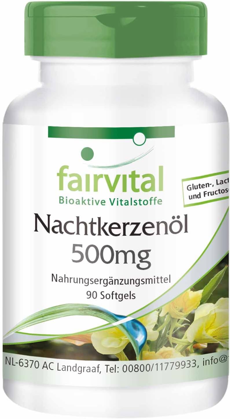 Fairvital | Evening primrose oil 500mg - 45 days - Highly dosed - 90 capsules - rich in GLA - Image 2