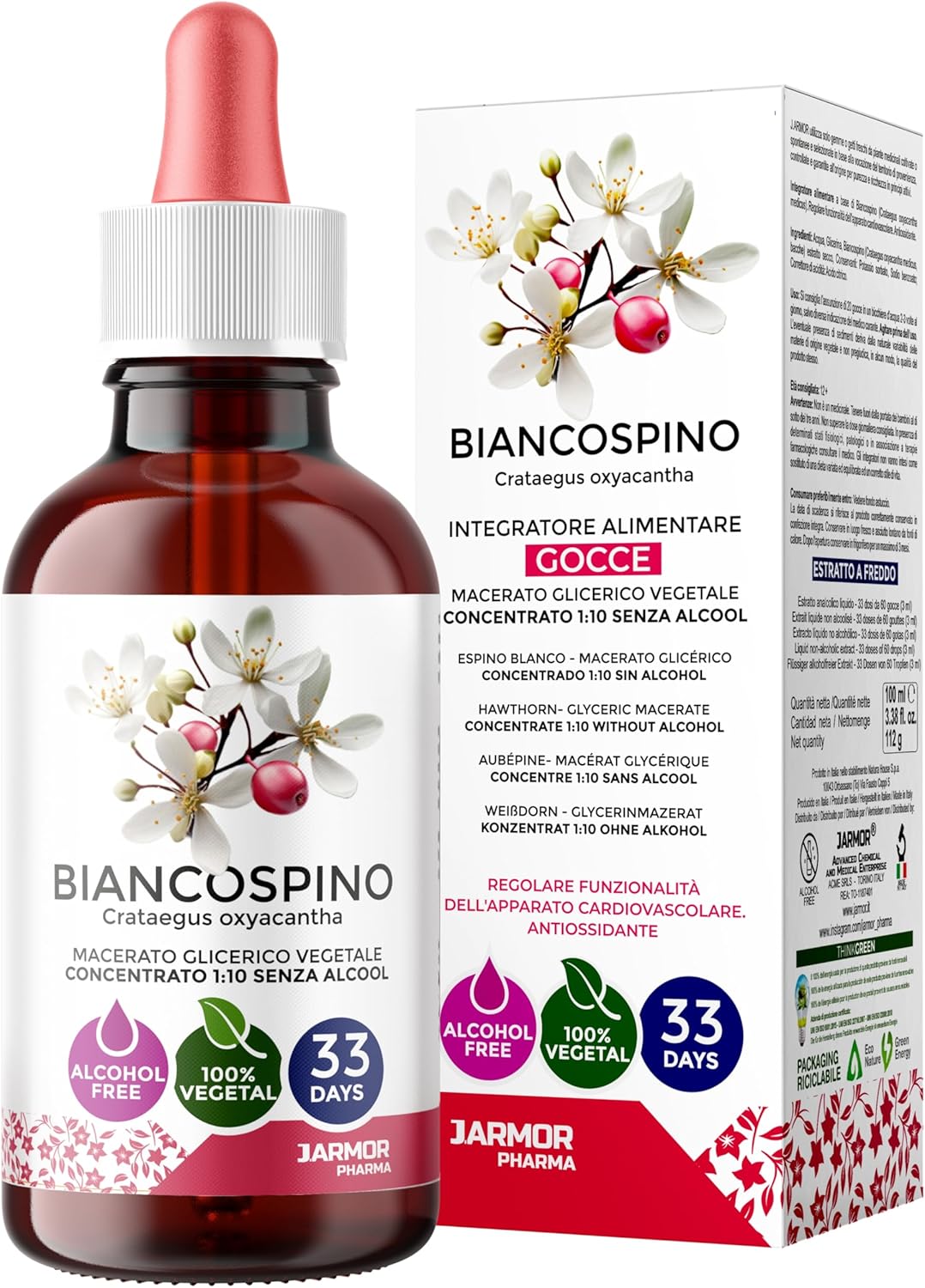 Hawthorn 100 ml Glyceric Macerate | Hawthorn Drops | Regularity of Cardiovascular Function and Antioxidant | Promotes Relaxation | J.Armor Pharma Vegetable Glycerine Macerate - Image 2