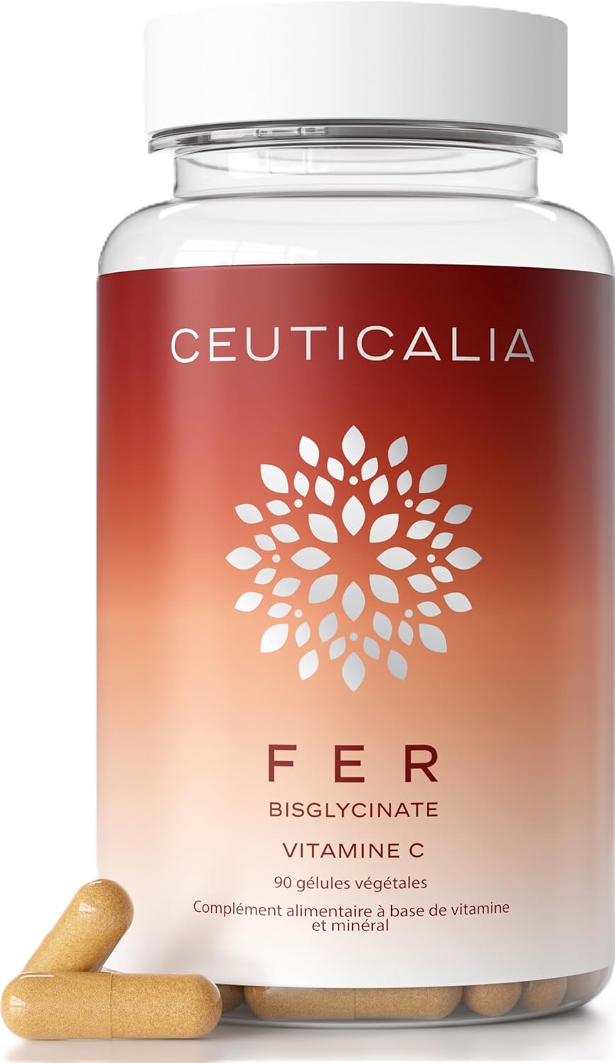 Iron Bisglycinate Supplement - Energy, Concentration, Immunity - For Adults - Iron Bisglycinate, Vitamin C - 90 Capsules, 90 Days - Image 2