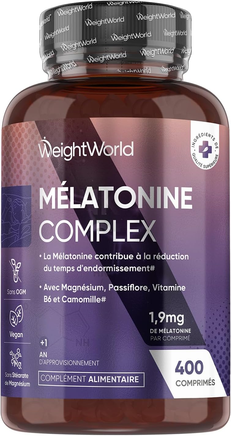 Melatonin 1.9mg 400 Vegan Tablets, Melatonin Complex with Magnesium, Vitamin B6, Passionflower and Chamomile for Adults, Travel Size No Addiction and Magnesium Stearate Free - Image 2
