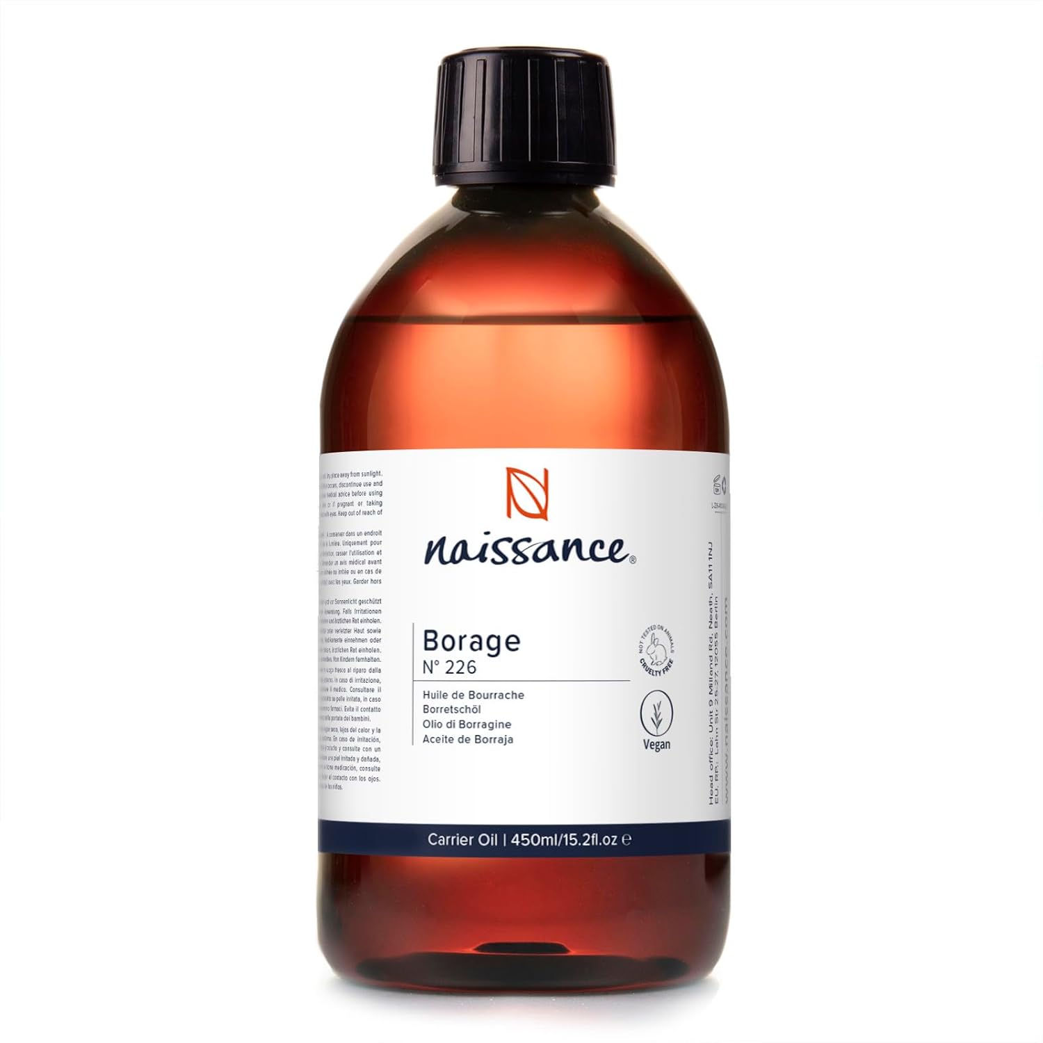 Naissance Borage Oil (No. 226) - 450 ml - Naturally Rich in Gamma-Linolenic Acid - for Skin, Face, Body, Hair, Massage - Image 2