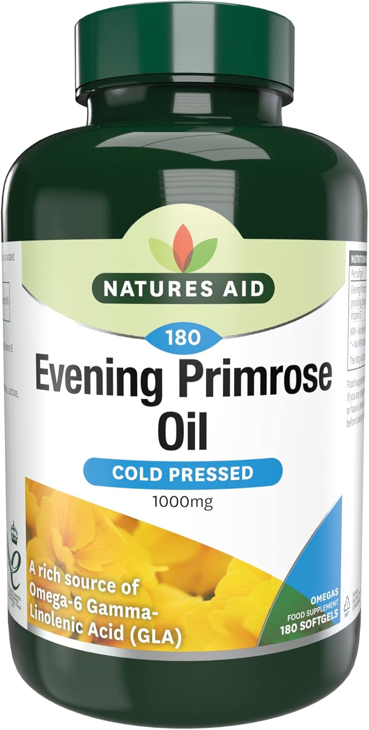 Natures Aid Evening Primrose Oil 1000Mg Soft Capsules - Natural Source of High Power Omega 6 Essential Fatty Acids Cold Pressed: Gamma Linolenic Acid (AGL) - 180 Days in Capsules - Image 2