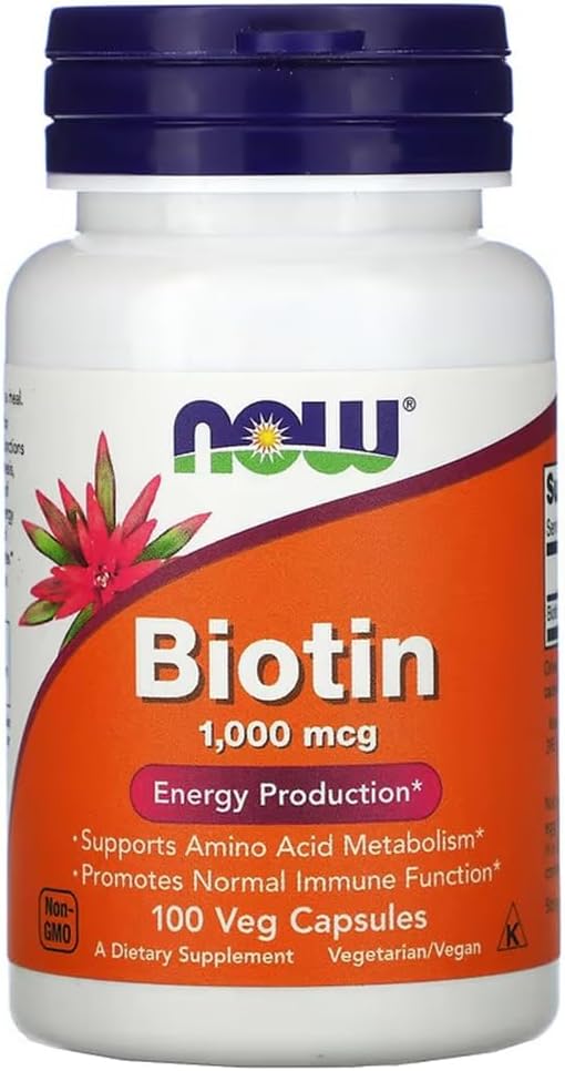 Now Foods - Biotin 1000mcg | Support for Skin, Hair & Nail Health - 100 Vegetarian Capsules - Image 2