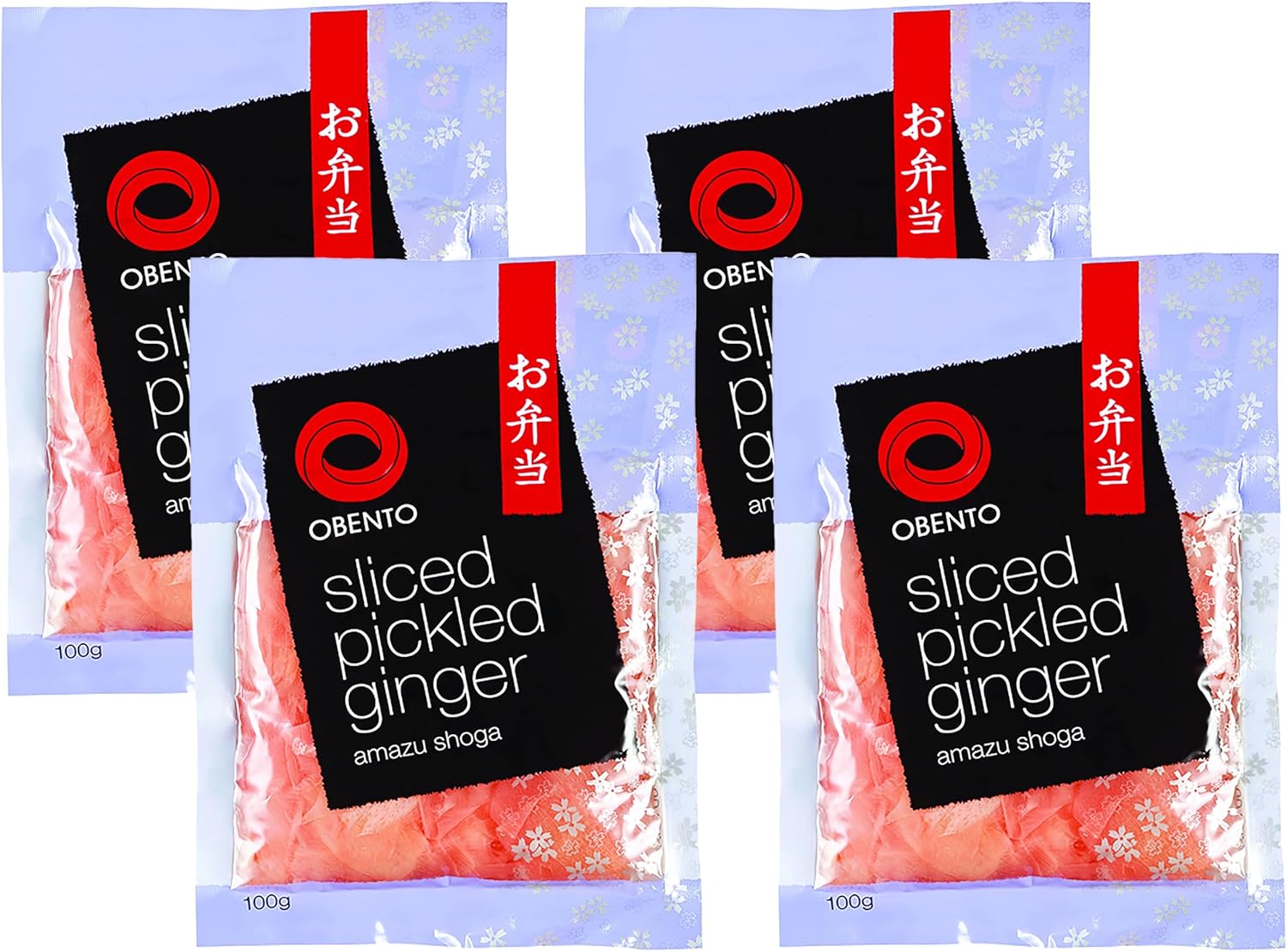 Obento Sliced Pickled Ginger Pink, Pink Sliced Pickled Ginger, 100g (Pack of 4) - Image 2