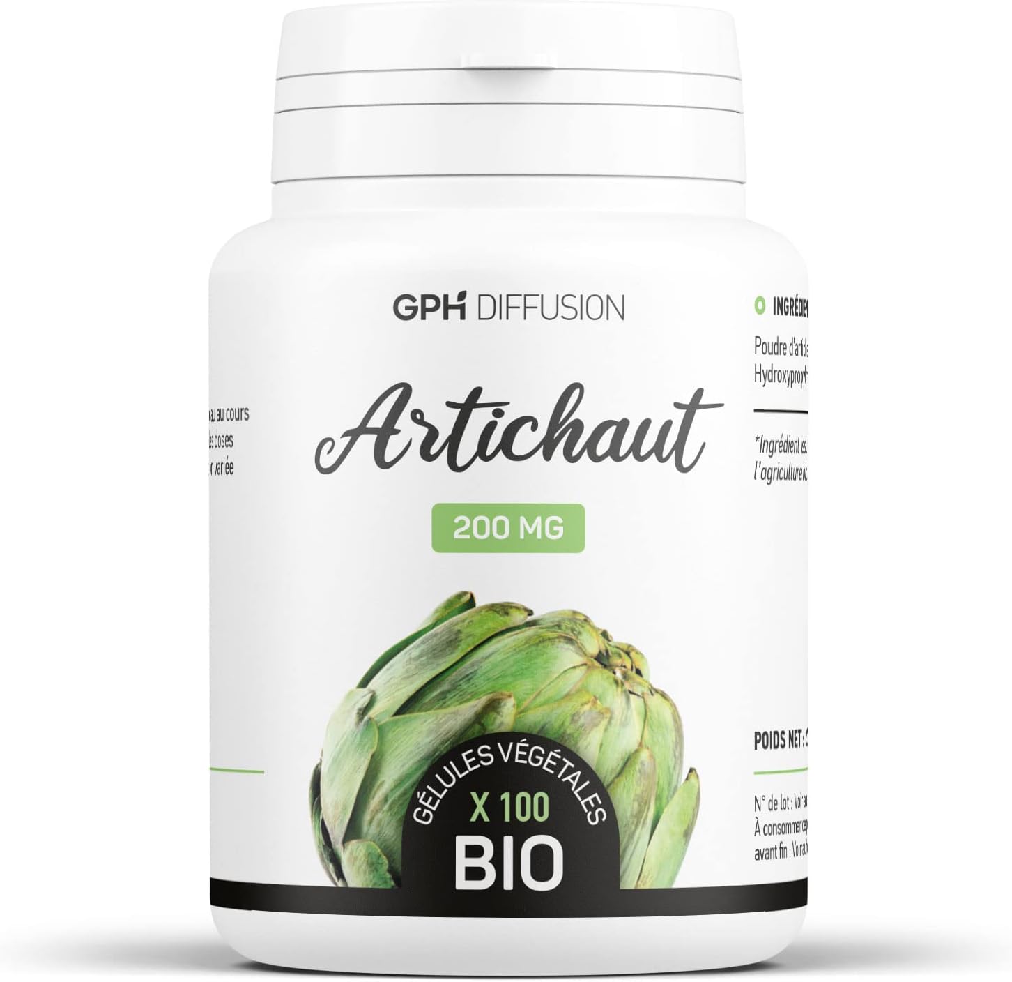 Organic Leaf Artichoke 200 mg - 100 Vegetable Capsules - Image 2