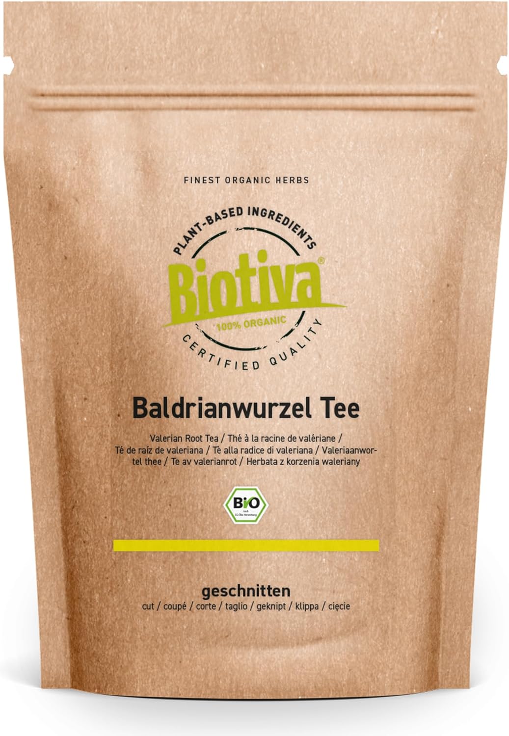 Organic valerian root tea 100g - Valerianae Radix - herbal tea - bottled in Germany - vegan- Biotiva - Image 2