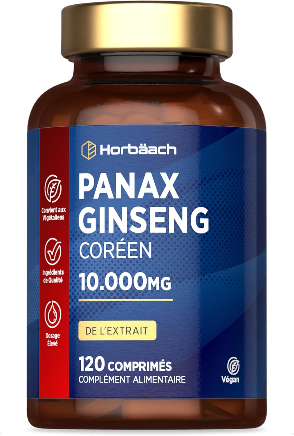 Panax Red Ginseng 10.000mg | 120 Vegan Capsules | Korean Panax Ginseng Food Supplement | Korean Red Ginseng Extract | by Horbaach - Image 2