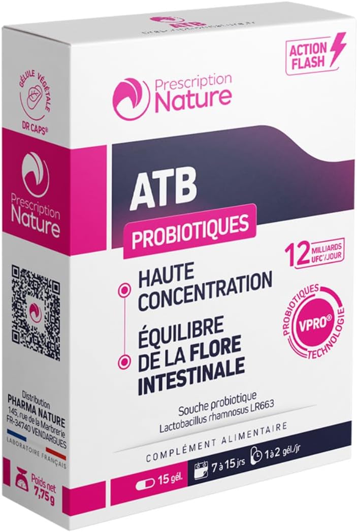 Prescription Nature - BIOTIC' ATB - Probiotic Food Supplement - Documented Strains, Vegetable Capsule - Made in France - 15 Capsules - Image 2