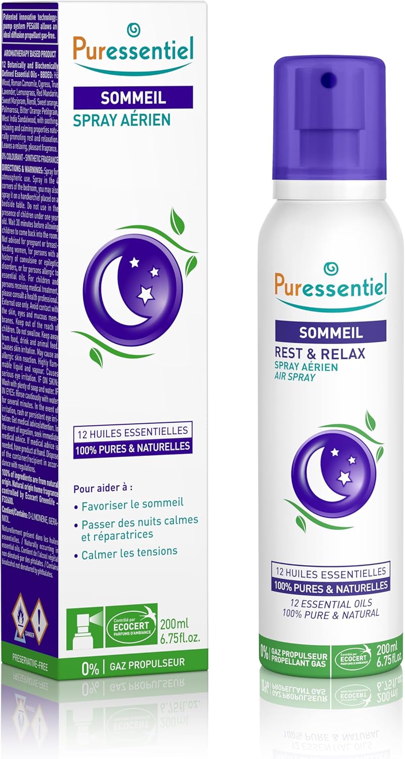 Puressentiel - Sleep - Aerial Sleep and Relaxation Spray with 12 Relaxing Essential Oils - 100% Pure and Natural - Helps calm tension and promote restful sleep - 200 ml - Image 2