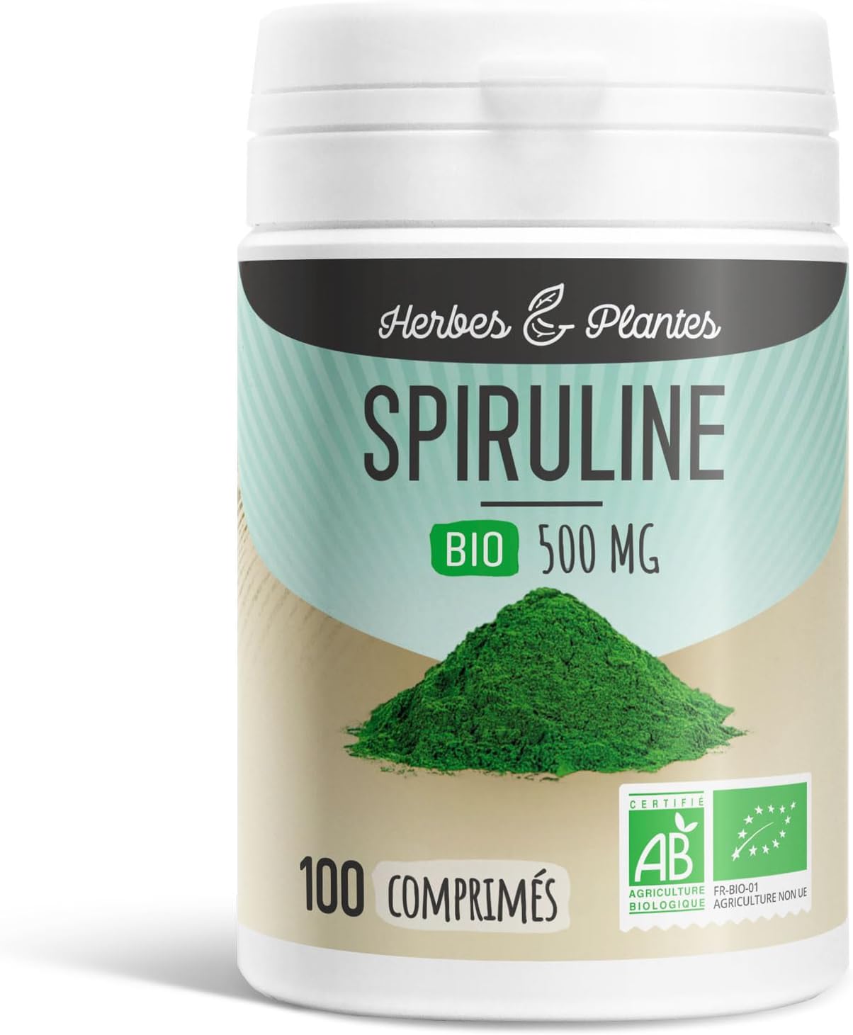 Spirulina Bio 100 Tablets 500 mg Herbes et Plantes - Image 2