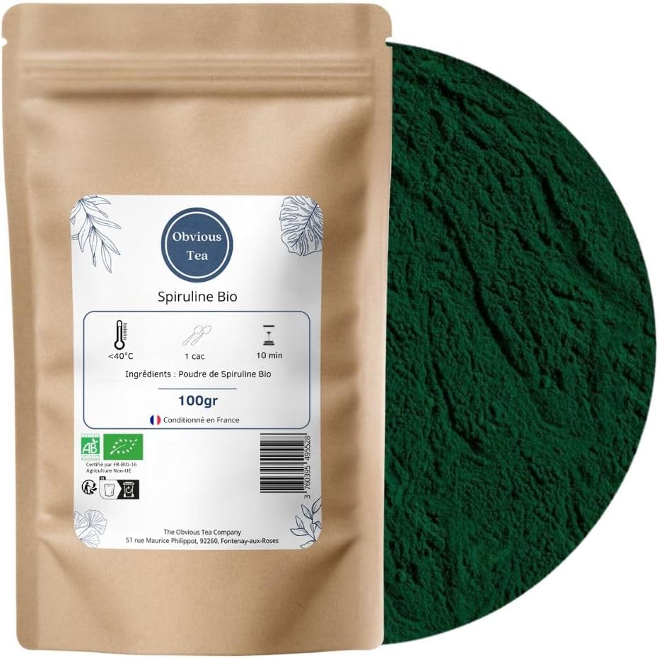 Spirulina Powder Organic Bulk - Natural Superfood, Rich in Protein, Fatigue and Appetite - Arthrospira Platensis with a Sweet Flavour - Organic Farming, Vegan - Bag 100g - Image 2