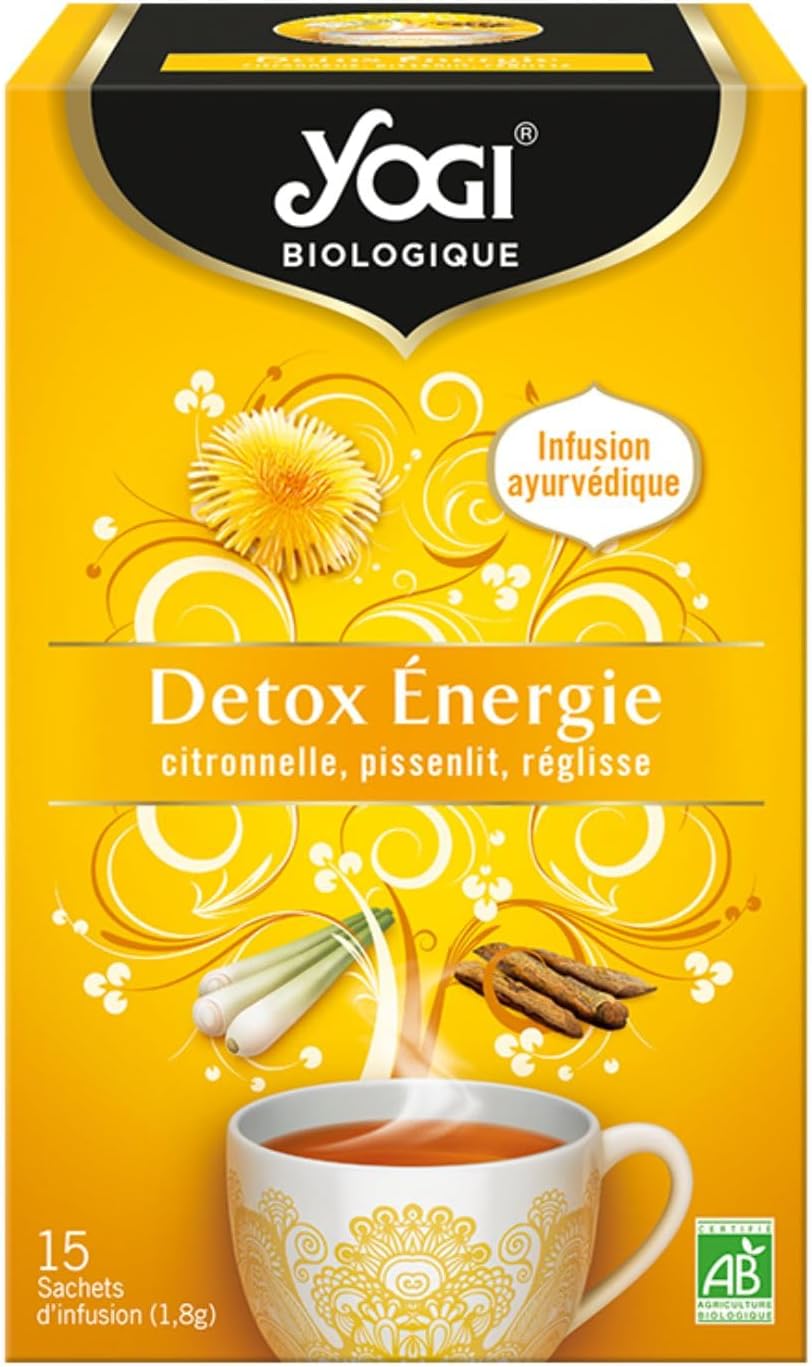 Yogi Organic Detox Energy, 100% Organic Infusion Lemongrass, Dandelion and Licorice, 15 Thermo-Sealed Sachets and No Staples, 21.6 g, 310216 - Image 2