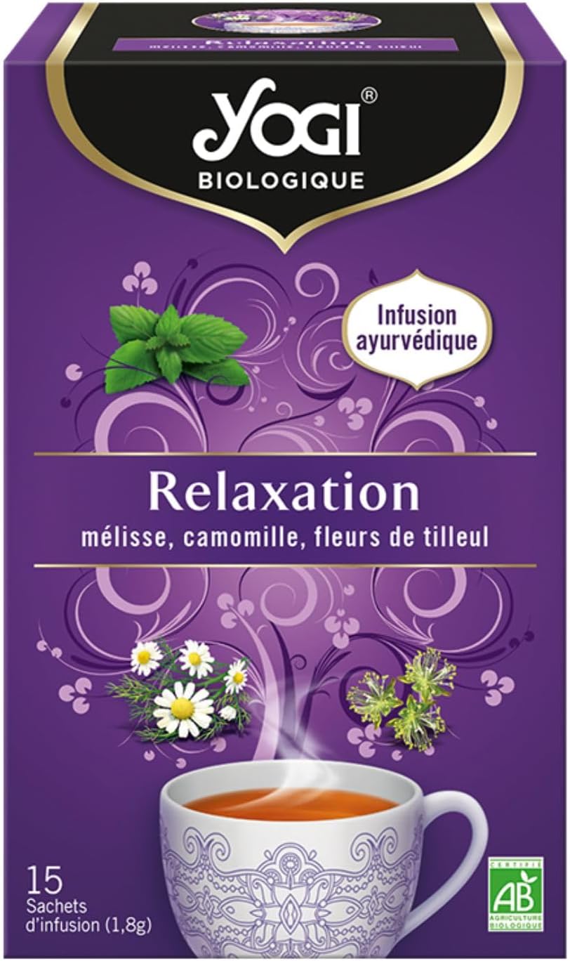 Yogi Organic Relaxation, Infusion 100% Organic Melissa, Chamomile and Linden Flowers, 15 Heat Sealed Sachets without Staples, 21.5 g, 310816 - Image 2