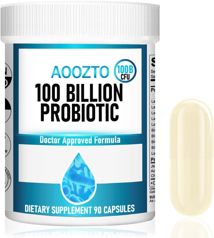 100 Billion KBE Probiotics - 10 Strains + Bio-Prebiotics for Immune, Digestive and Gut Health - Supports Diarrhea, Constipation, Bloating - for Women and - Image 2