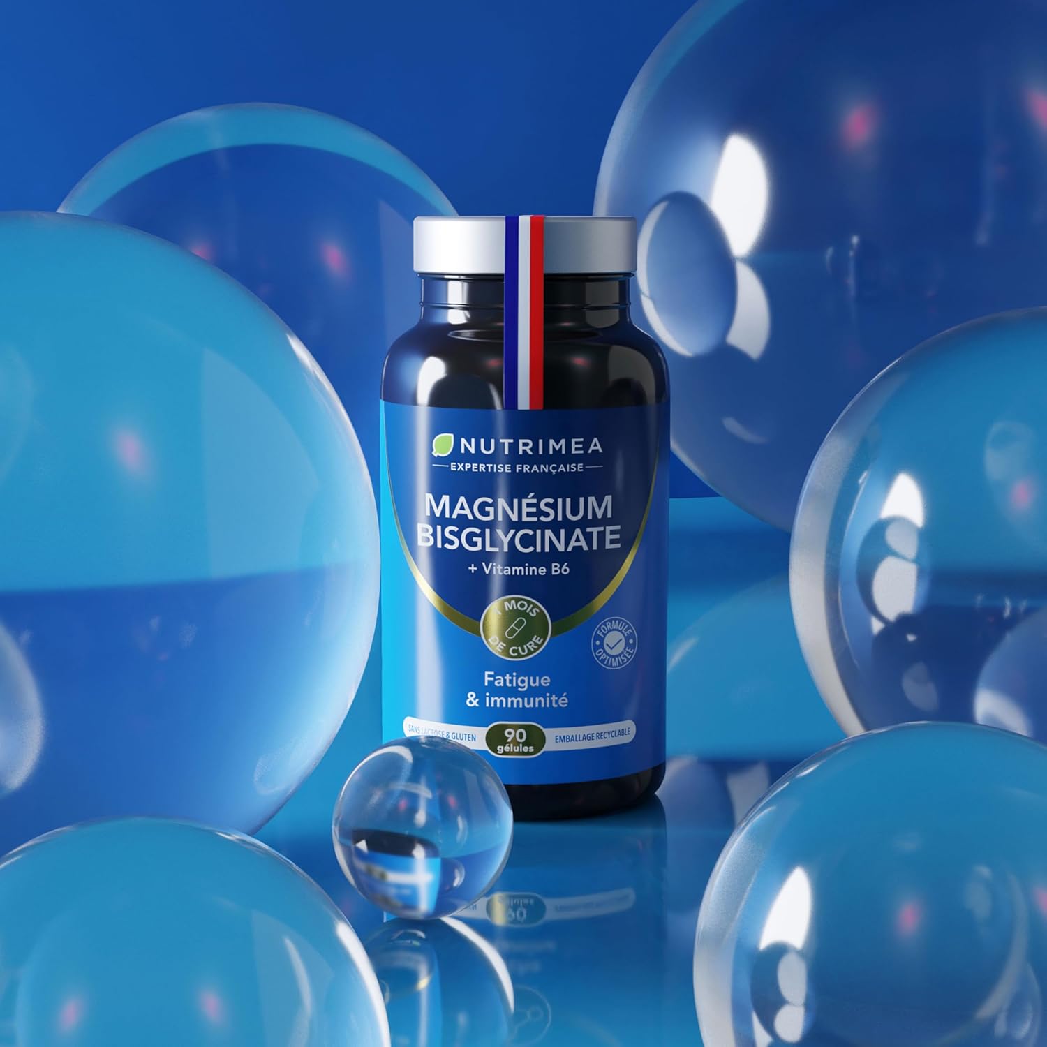 Magnesium Bisglycinate + Vitamin B6 - Sleep, Stress, Fatigue - Maximum Absorption & Easy Assimilation - 90 Vegan Capsules - Nutrimea - Made in France - Image 11