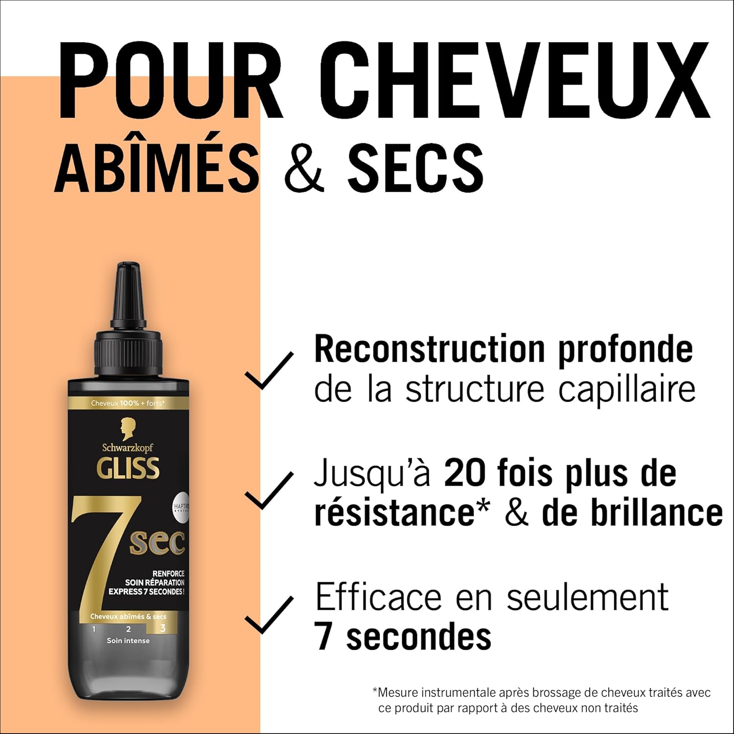 Schwarzkopf - Gliss – Express Repair Treatment 7 Seconds – Ultimate Repair – Dry and Damaged Hair – Shine and Resistance – Liquid Keratin and Black Pearl Serum – 200 ml - Image 5