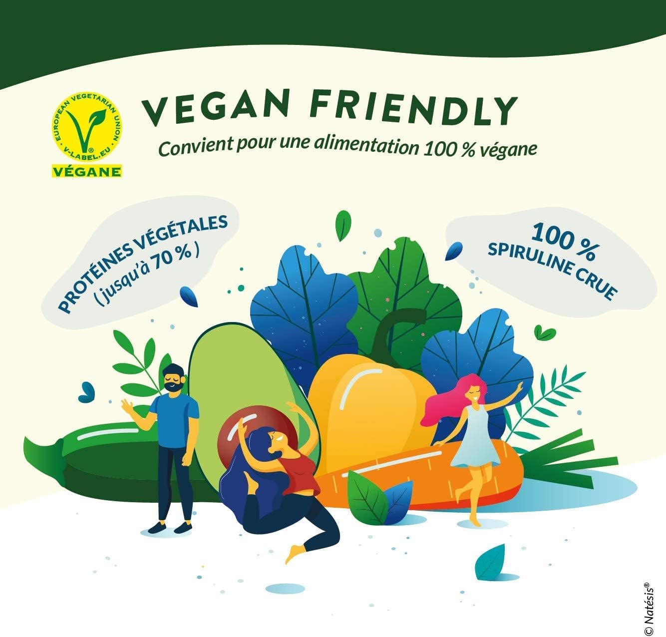 NATESIS — Organic & Vegan Spirulina — 180 tablets — High in Protein — Phycocyanin 16.5% — Sport, Weight Control, Energy, Immunity — High Quality - Image 7