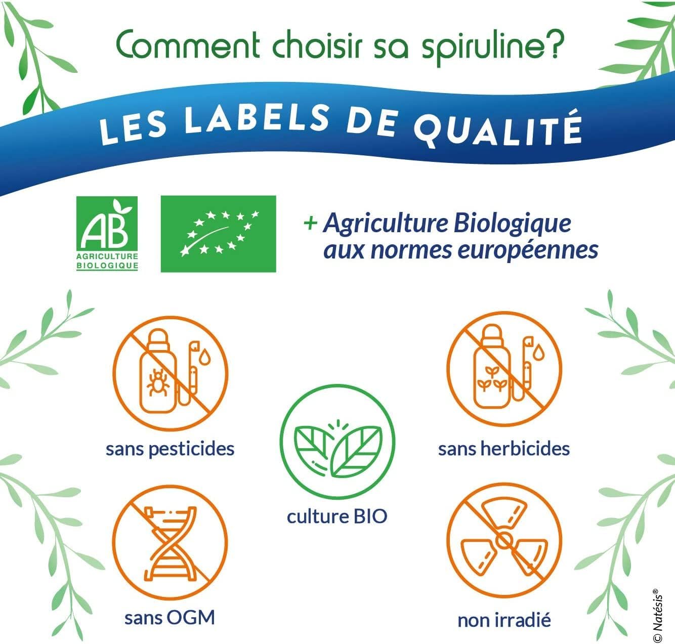 NATESIS — Organic & Vegan Spirulina — 180 tablets — High in Protein — Phycocyanin 16.5% — Sport, Weight Control, Energy, Immunity — High Quality - Image 8