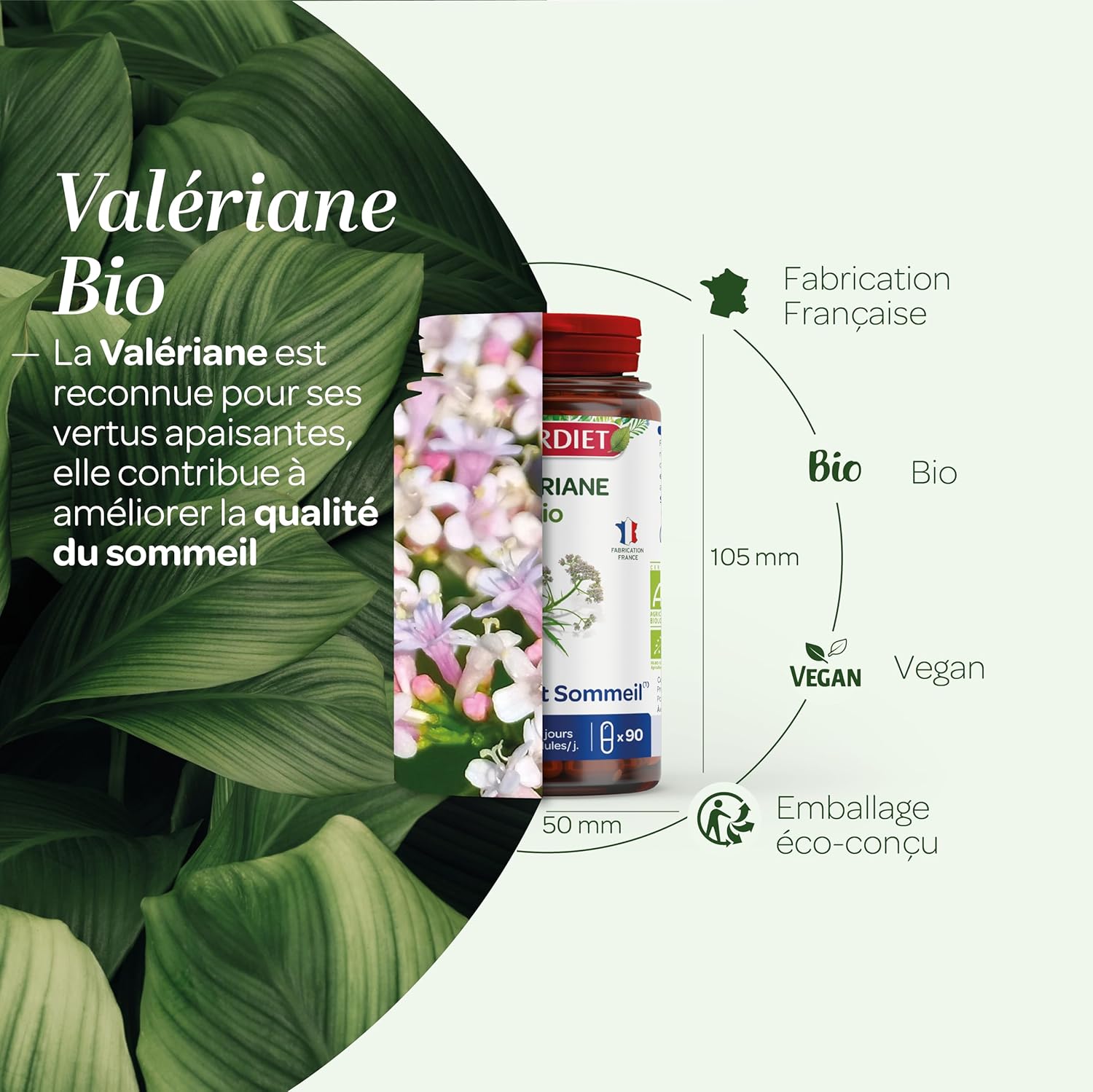 SUPERDIET - VALÉRIANE ORGANIC - Relaxation and Sleep - Phytotherapy - Made in France - 90 capsules - Image 4