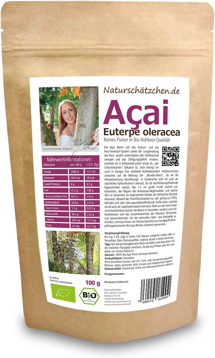 Organic acai powder (acai powder) in certified organic quality (DE-ÖKO-022) - Organic Superfood (1 x 100 g) - Image 3