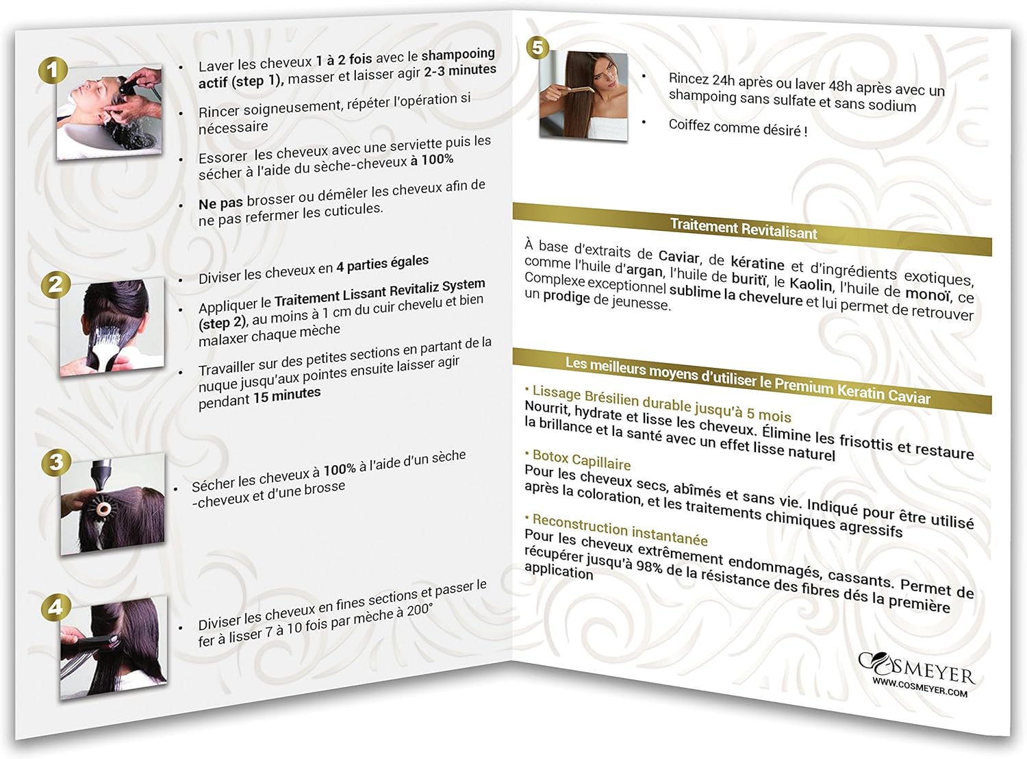 Premium Keratin Caviar Brazilian Straightening Kit with Caviar Extracts (2 x 500 ml) - Image 5