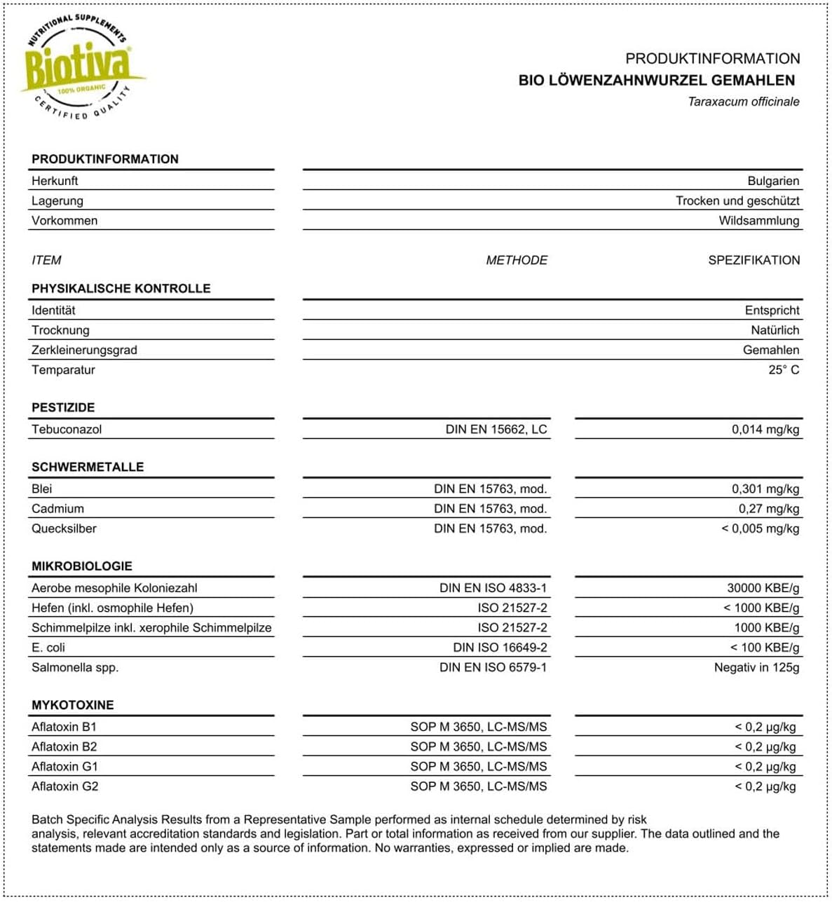 Organic Ground Dandelion Root 100 g - Premium Organic - Taraxacum officinale - Dandelion Powder - Bottled and Controlled in Germany - Biotiva - Image 7