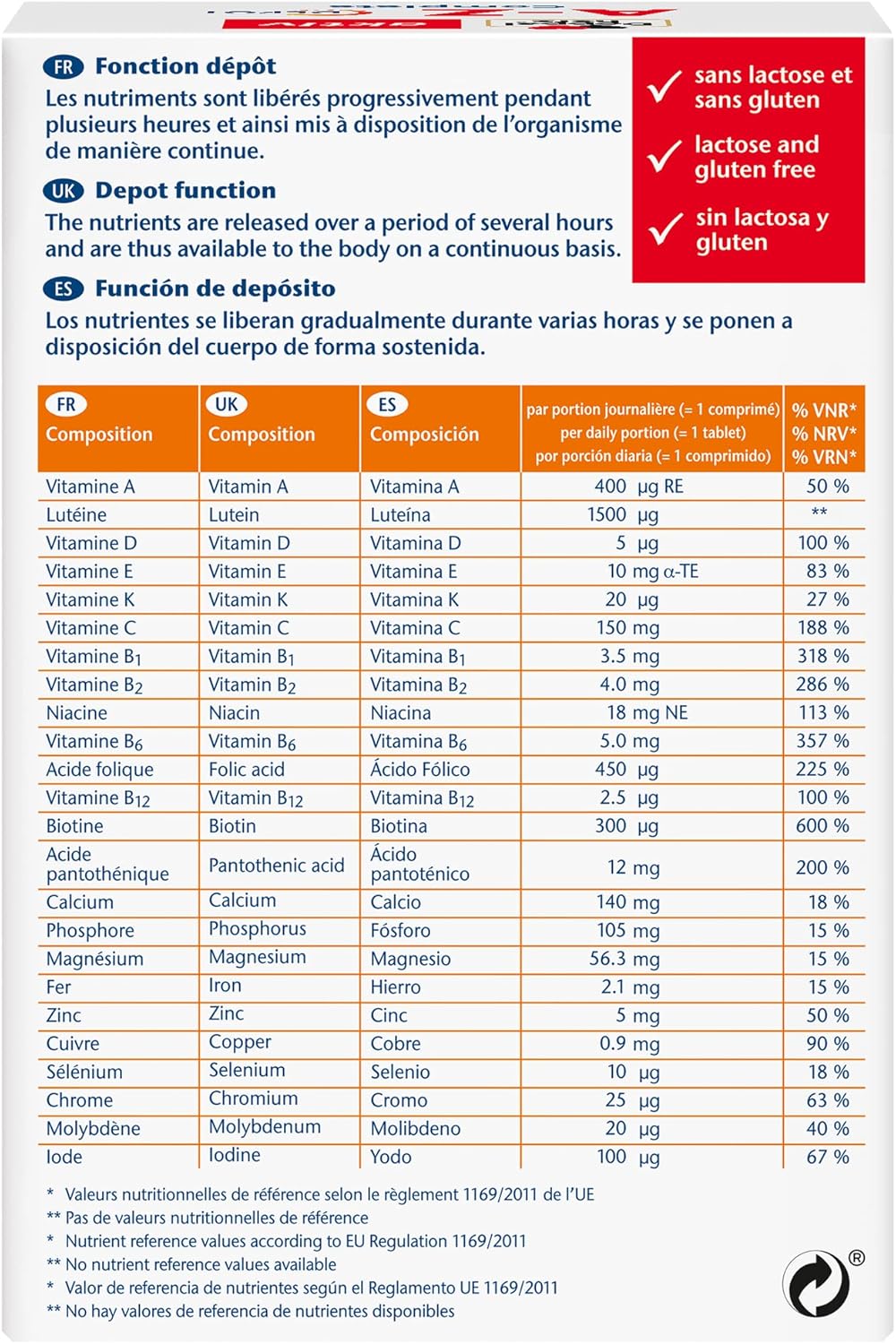 Doppelherz aktiv A-Z Complete Depot, Dietary Supplement, Progressive Release Vitamins, Calcium, Magnesium, Iron, Zinc, Biotin, Folic Acid, 120 Tablets - Image 5