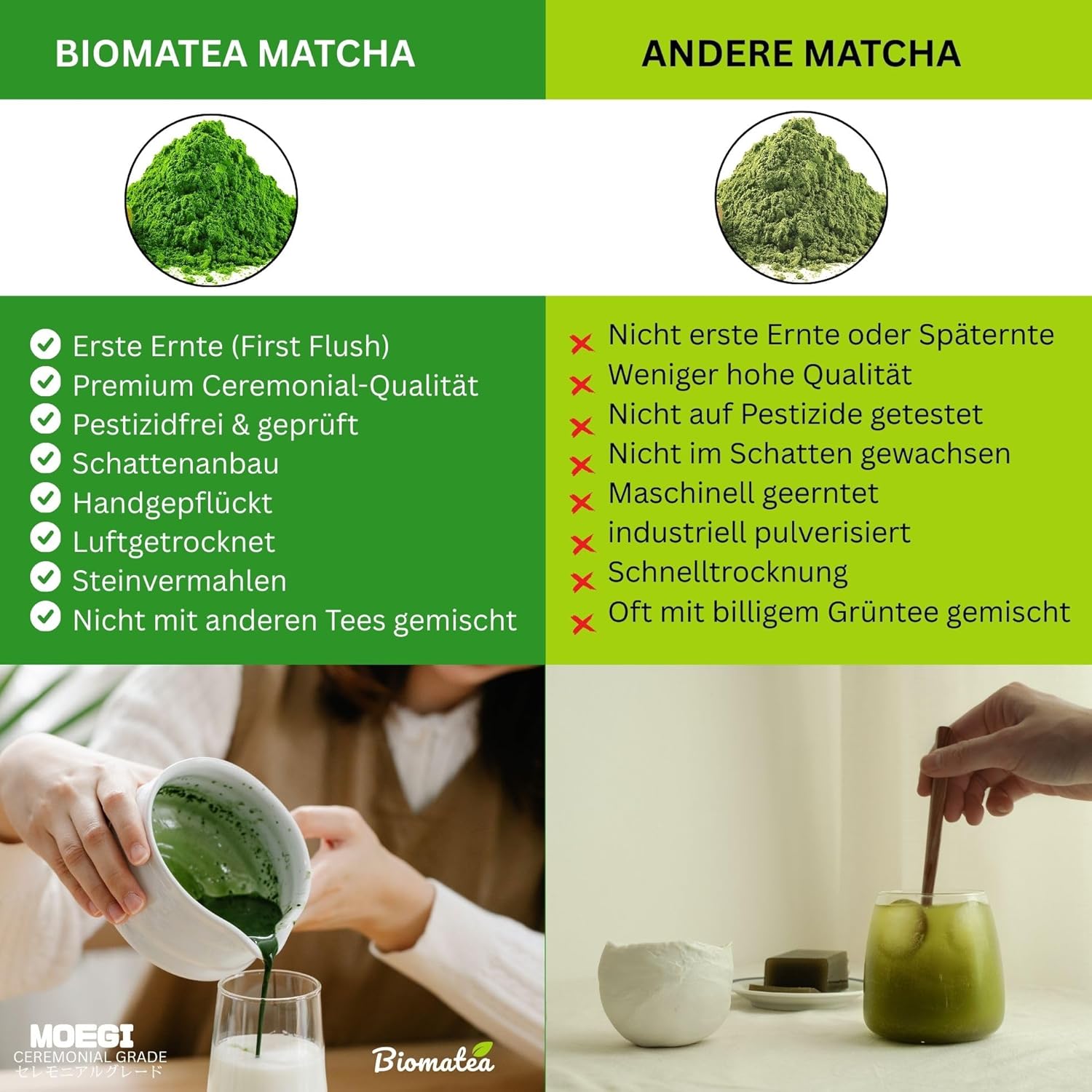Biomatea Matcha Ingembre Tea 50g - Ceremonial Quality from Japan - Premium Green Tea with Ginger Japanese Ginger Powder - First Harvest, Superfood, Vegan, Sugar Free - Image 8