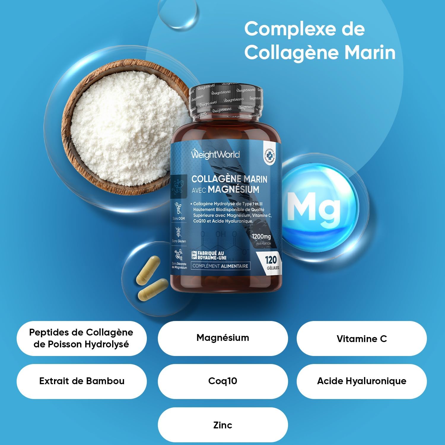WeightWorld Marine Collagen with Magnesium 1200mg - Image 3