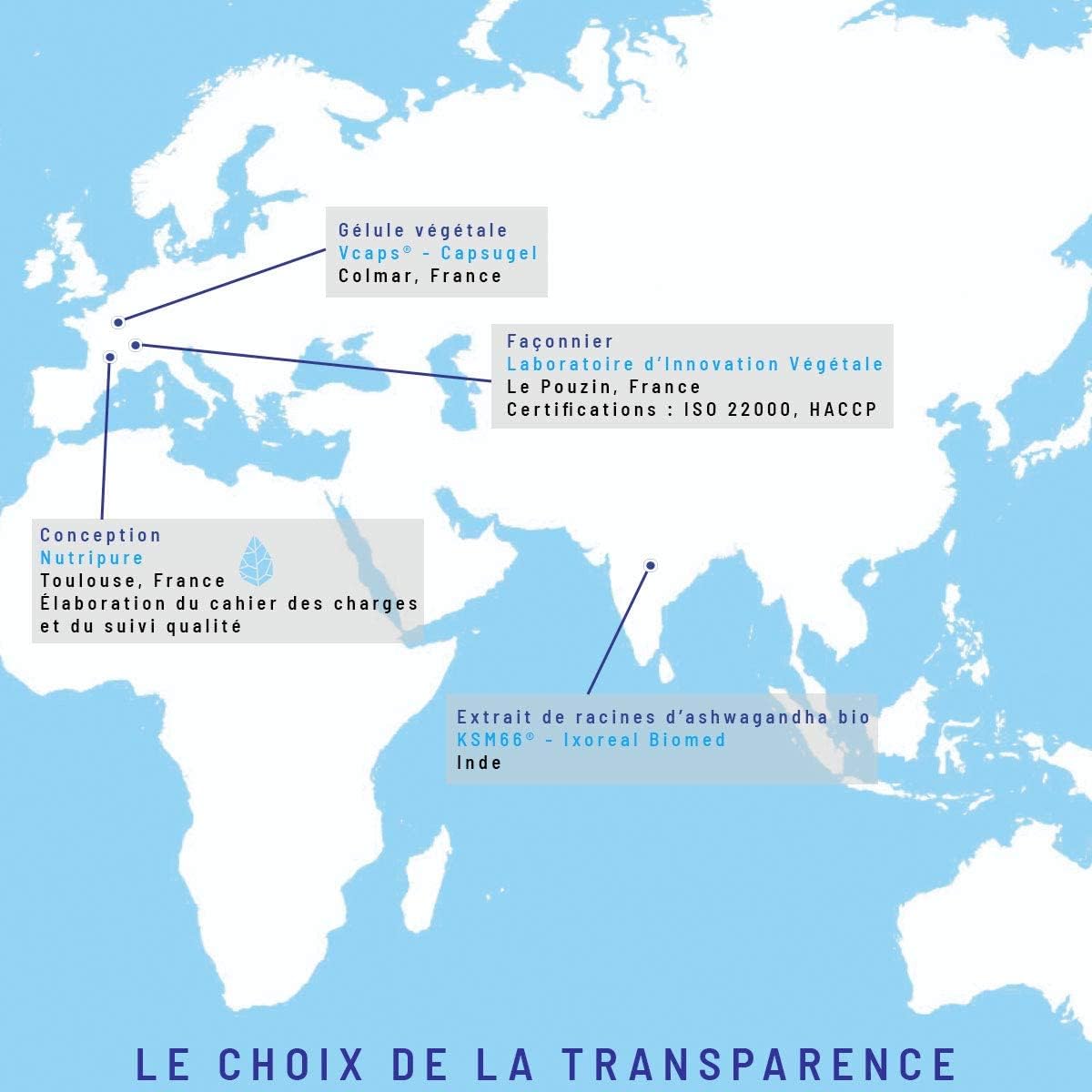 Nutripure | Ashwagandha Bio KSM66® | Adaptogenic Plant of Ayurveda | Vegan | Intellectual and Physical Wellness Supplement | Stress, Anxiety | 60 Capsules | 1 Month | Made in France - Image 7