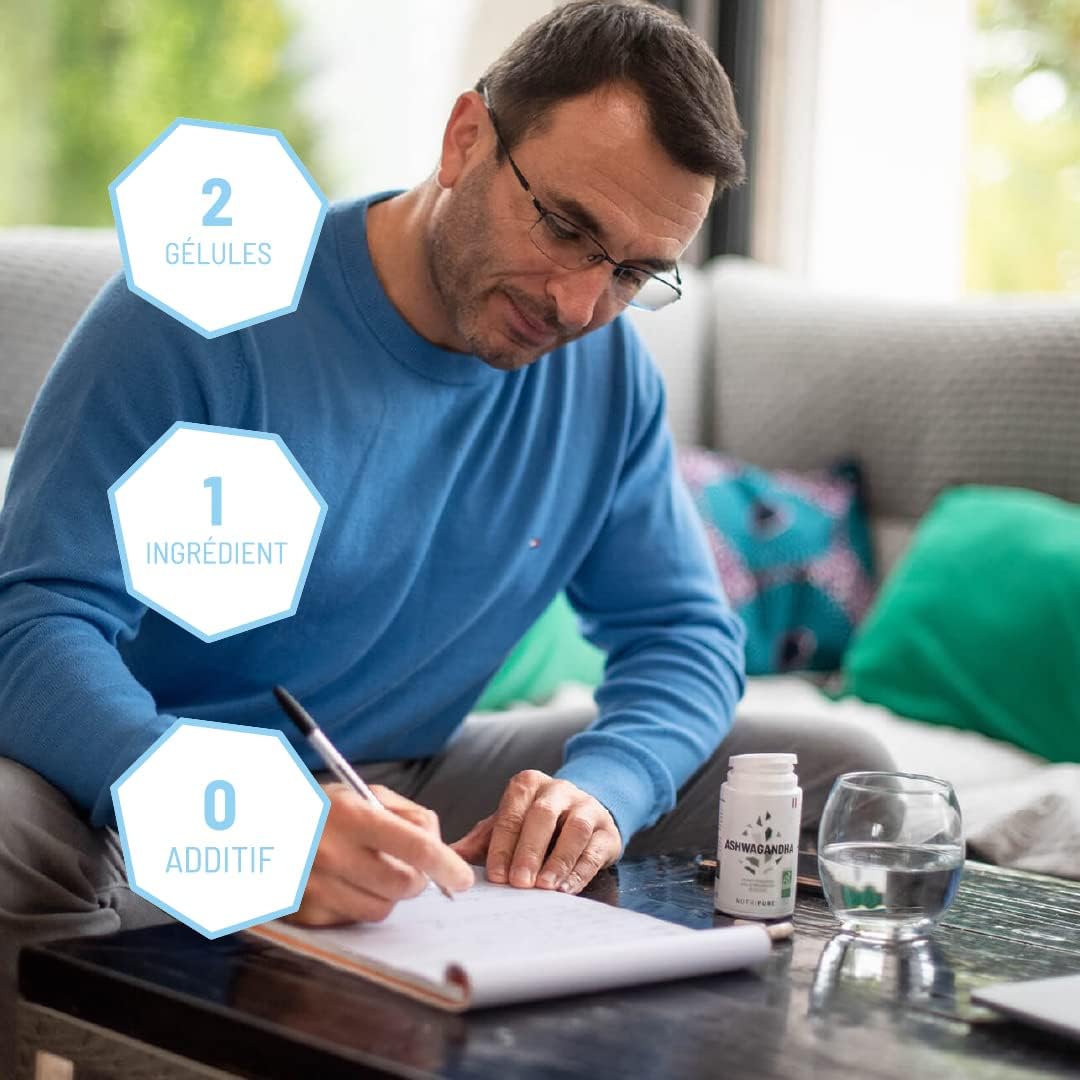 Nutripure | Ashwagandha Bio KSM66® | Adaptogenic Plant of Ayurveda | Vegan | Intellectual and Physical Wellness Supplement | Stress, Anxiety | 60 Capsules | 1 Month | Made in France - Image 9