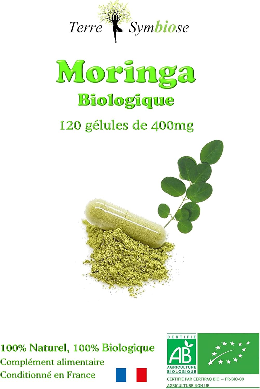 Moringa Organic - 120 capsules of 400mg - Energy - Image 3