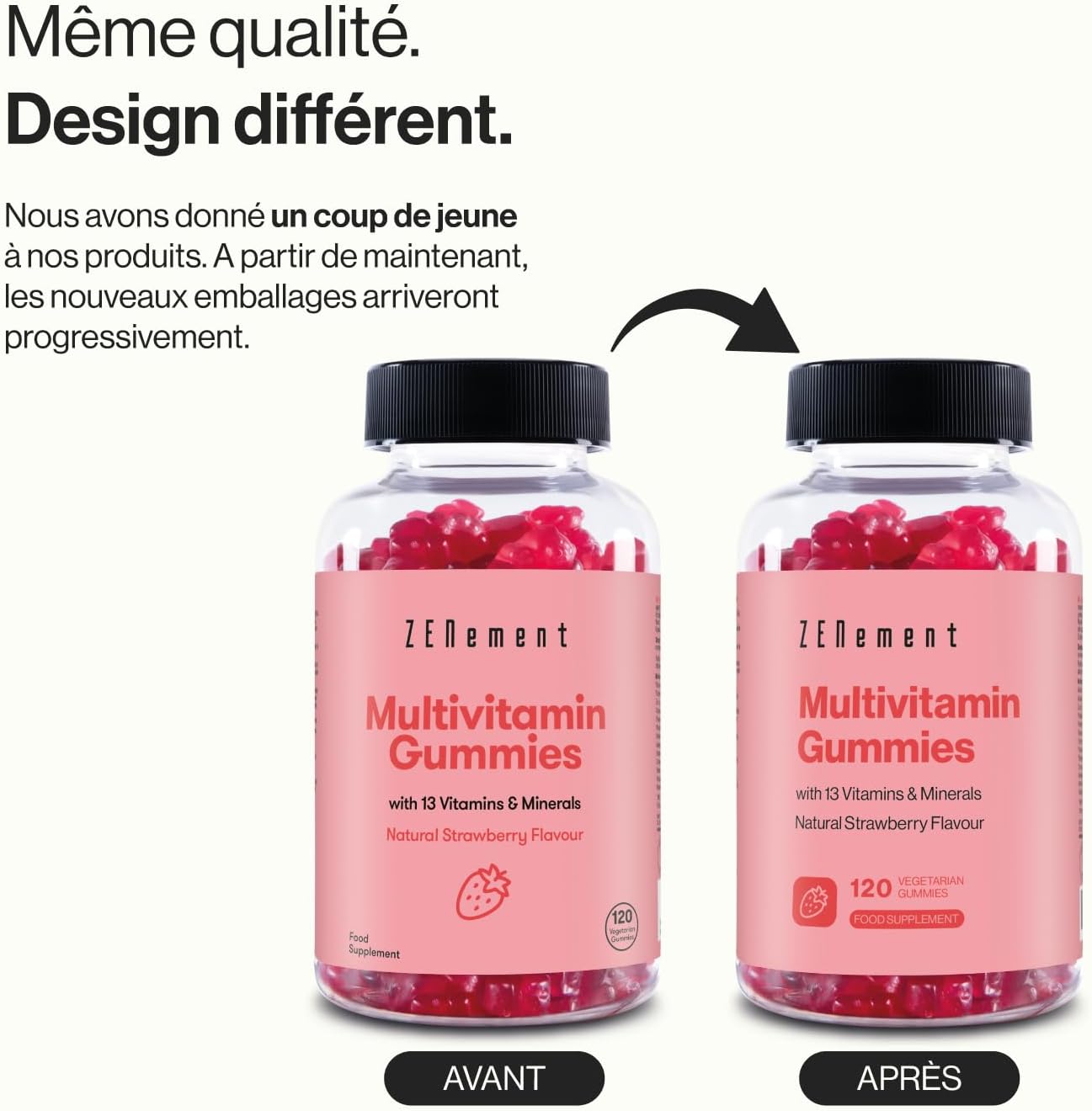 Multivitamin and Mineral Gums for Children and Adults, 120 Gummies | Natural Strawberry Taste | With 13 Vitamins and Minerals | Gelatin-Free, Vegetarian, Gluten Free | Zenement - Image 7