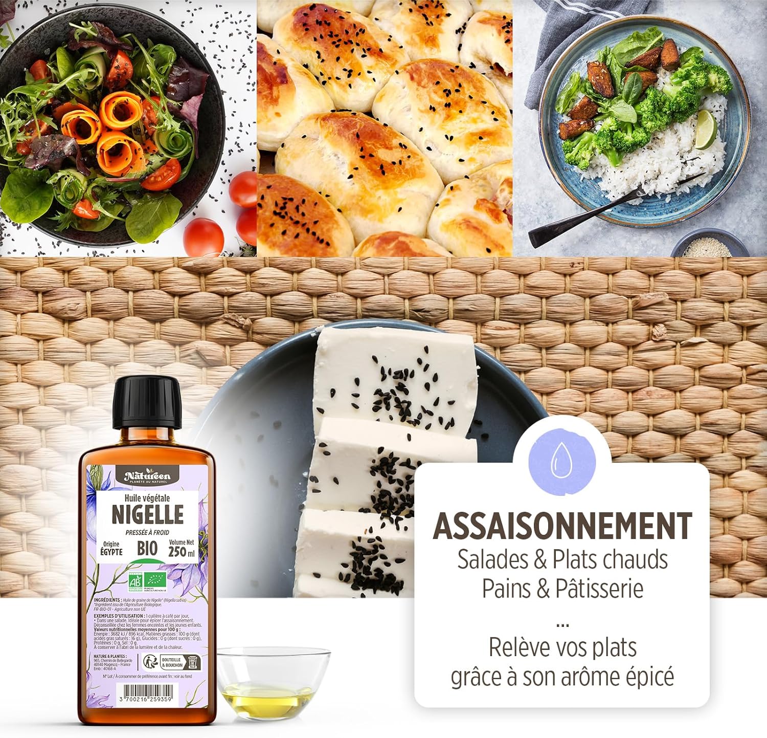 Organic Nigelle Oil 150 ml - Natureen | Planète au Naturel - Pure, Natural and Cold Pressed - Food Grade - Image 5