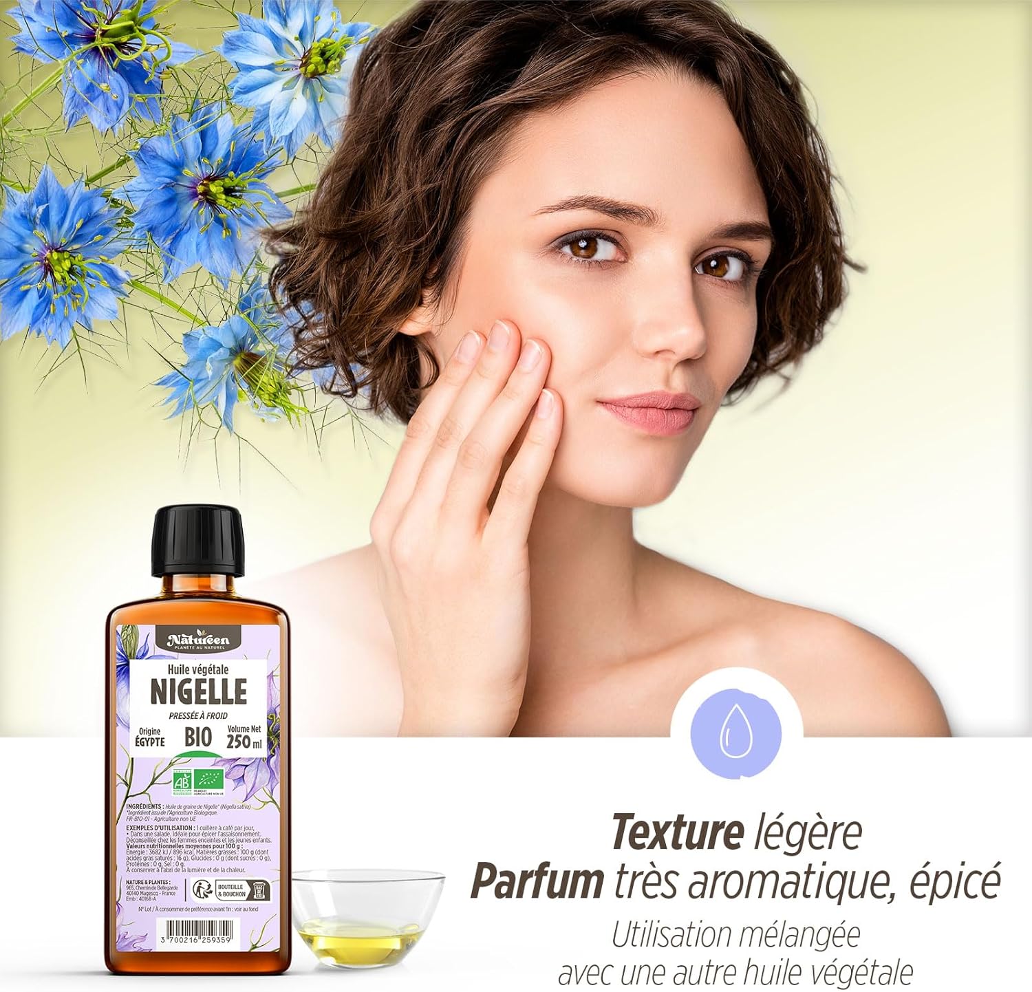 Organic Nigelle Oil 150 ml - Natureen | Planète au Naturel - Pure, Natural and Cold Pressed - Food Grade - Image 6