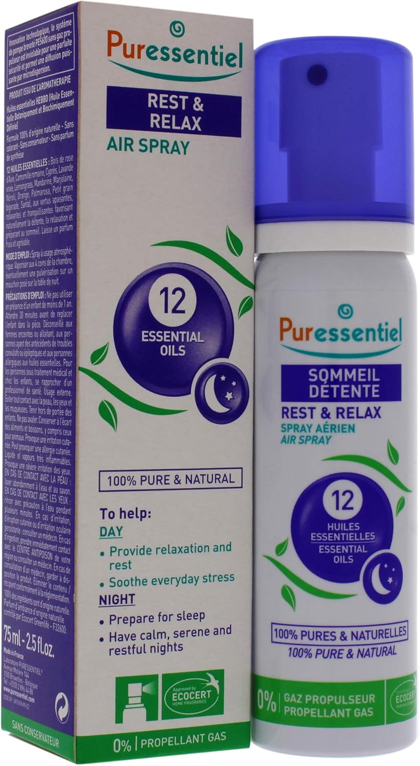 Puressentiel - Aerial Sleep and Relaxation Spray - with 12 Relaxing Essential Oils 100% Pure and Natural - Helps calm tension and promotes restful sleep - 75 ml (Pack of 2) - Image 4