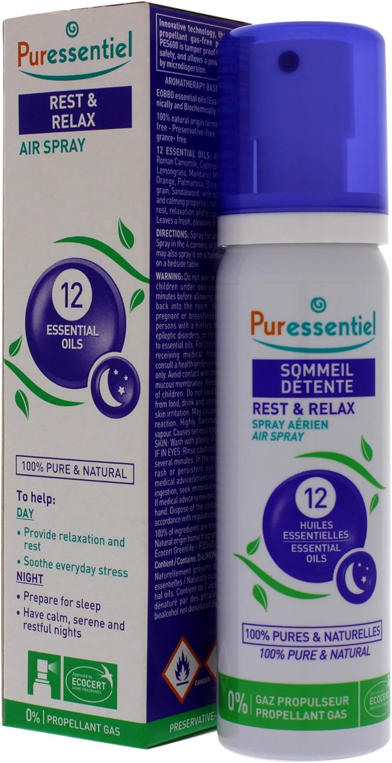 Puressentiel - Aerial Sleep and Relaxation Spray - with 12 Relaxing Essential Oils 100% Pure and Natural - Helps calm tension and promotes restful sleep - 75 ml (Pack of 2) - Image 5