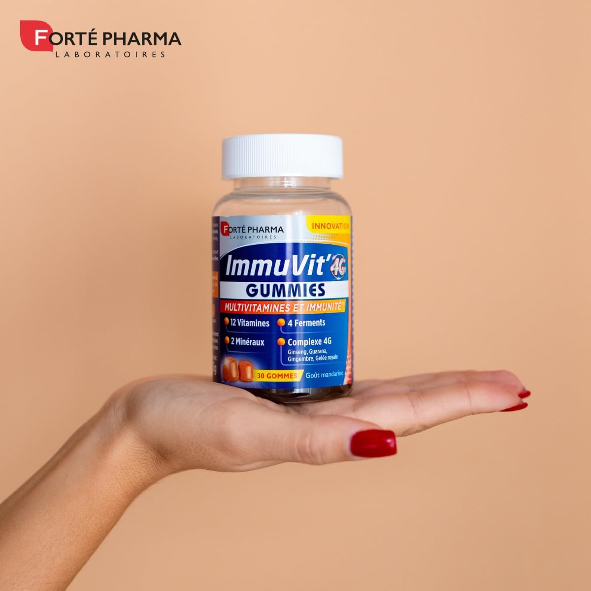 Forté Pharma - Immuvit'4G | Nutritional Supplement Vitality & Immunity - Vitamin D, Vitamin C, Minerals, Ginseng, Guarana | Fatigue, immune system | 30 gummies - Image 6