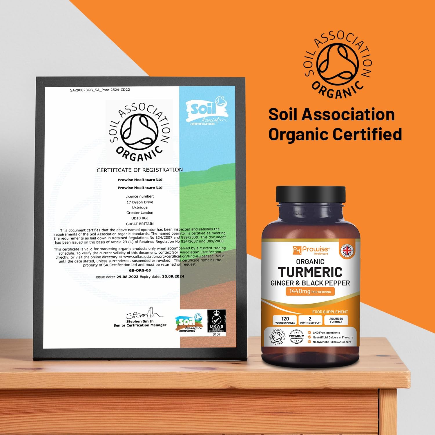 Turmeric Curcumin 1440mg with Black Pepper & Ginger I 120 High Strength Vegan Turmeric Capsules (2 Month Supply) I Made in the UK by Prowise Healthcare - Image 5