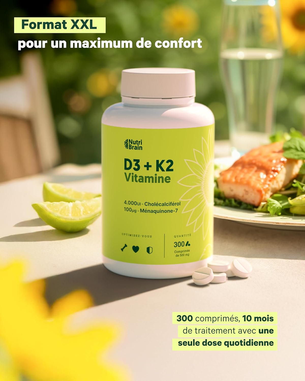 Vitamin D3 and K2 4000-300 Tablets - 10 Months | Premium: MK-7 100% All-Trans Maximum Bioavailability | Supports Bones, Immune System & Heart - Image 6
