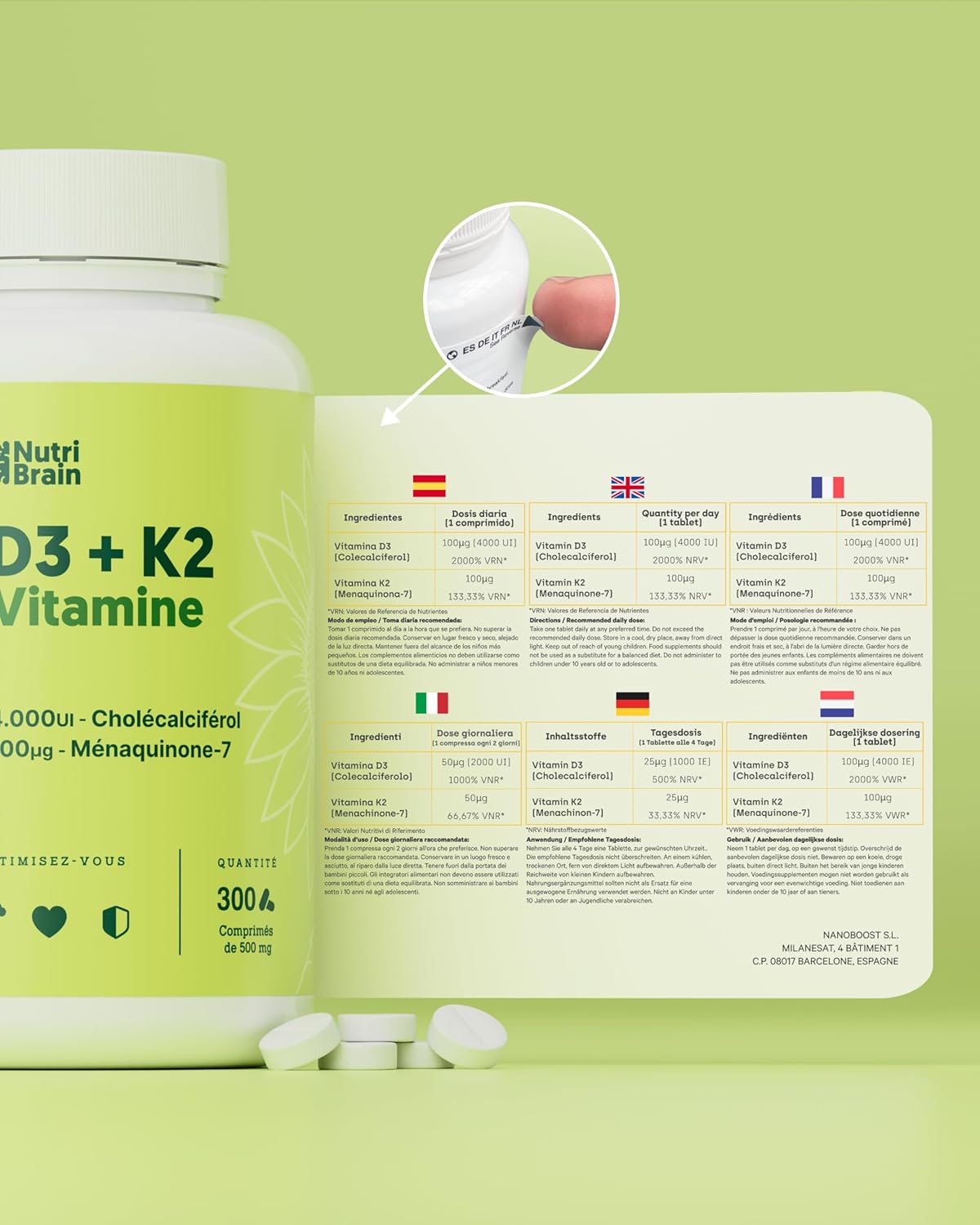 Vitamin D3 and K2 4000-300 Tablets - 10 Months | Premium: MK-7 100% All-Trans Maximum Bioavailability | Supports Bones, Immune System & Heart - Image 8
