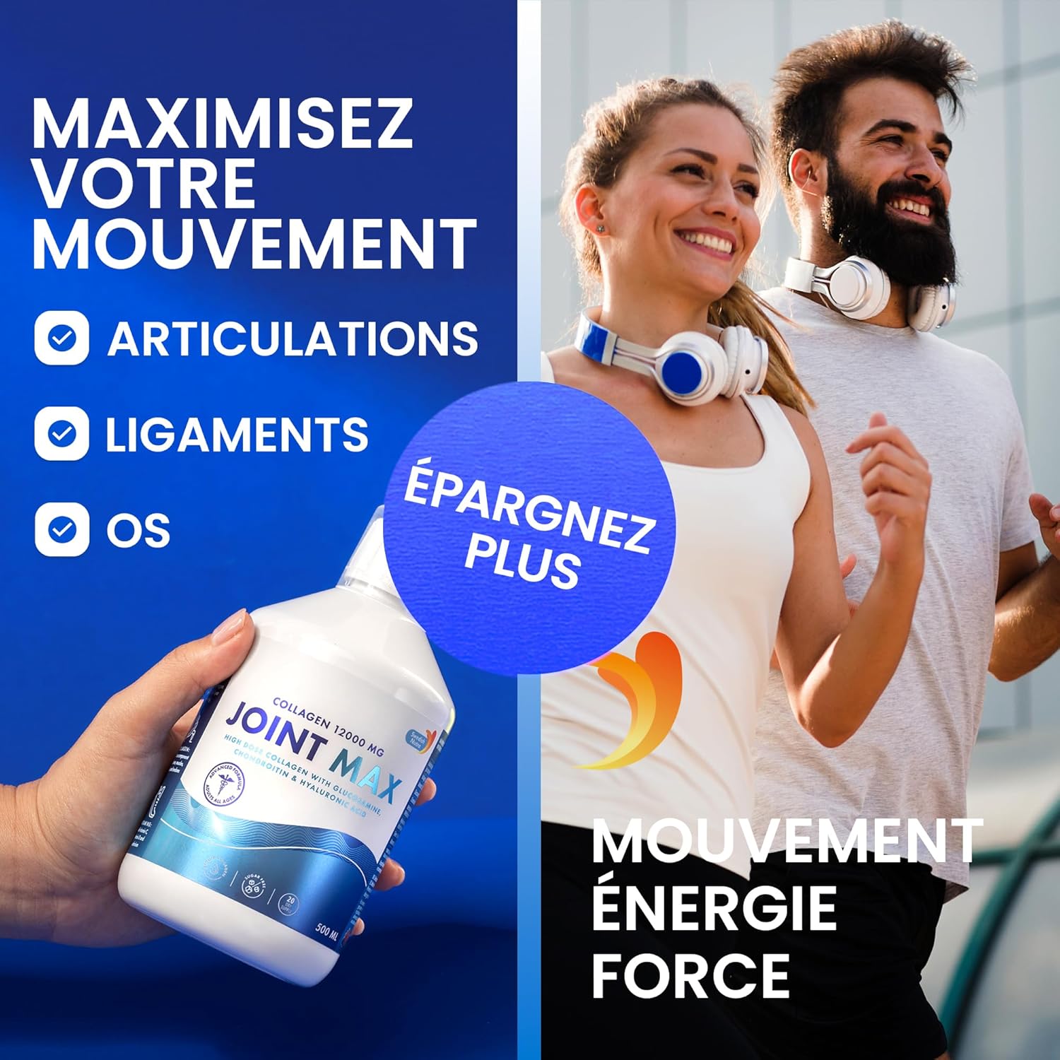 Swedish Nutra - Joint Max Liquid Supplement - 3 x 500ml 60 Days Supply | Pure Hydrolyzed Collagen Glucosamine MSM Chondroitin Turmeric Vitamin D and Hyaluronic Acid to Support - Image 3