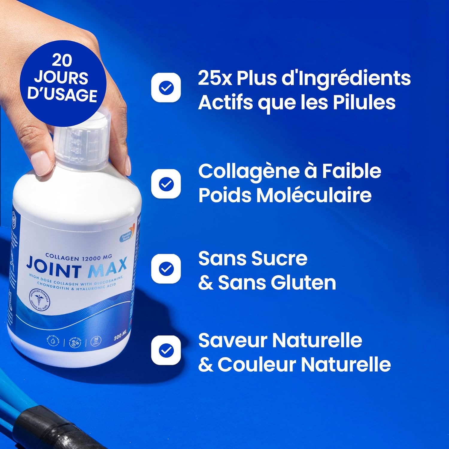 Swedish Nutra - Joint Max Liquid Supplement - 3 x 500ml 60 Days Supply | Pure Hydrolyzed Collagen Glucosamine MSM Chondroitin Turmeric Vitamin D and Hyaluronic Acid to Support - Image 5