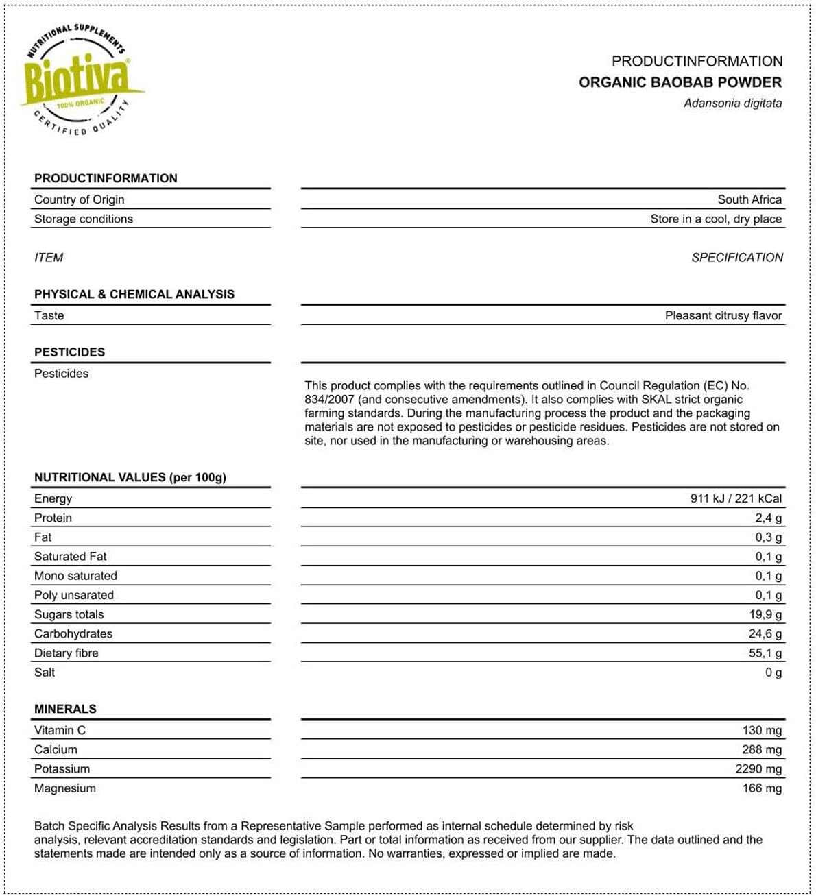 baobab powder bio 1 kg (2x500g) - Biobaobab in premium organic quality - Medicine tree - Baobab - Adansonia - Controlled and packaged in Germany - Biotiva - Image 8