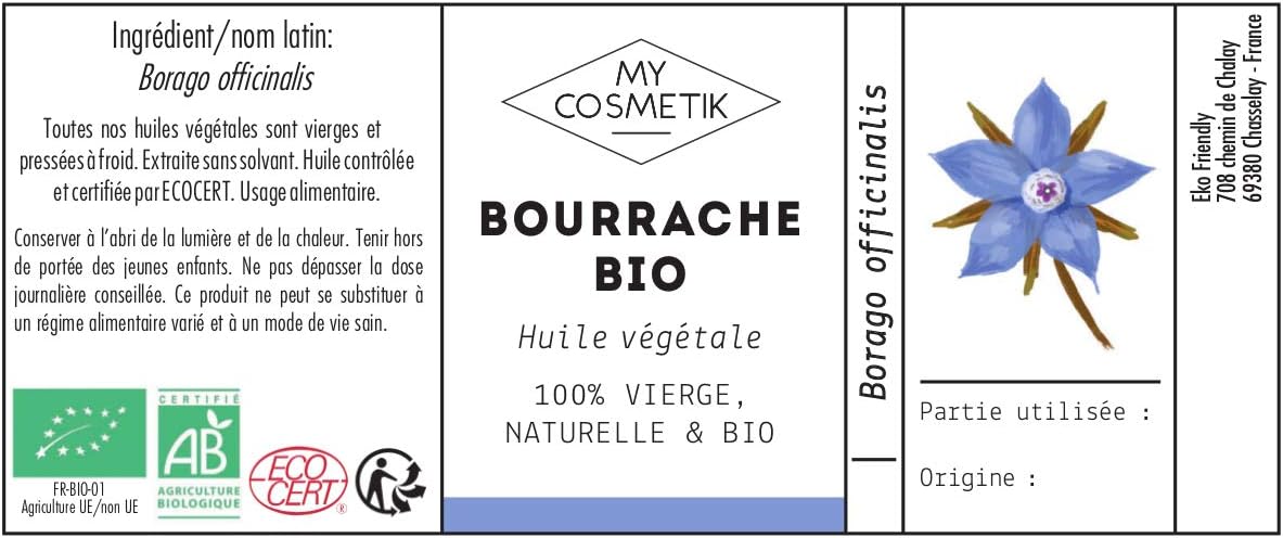 Organic AB Borage Vegetable Oil – 100% Pure and Natural – MY COSMETIK – 500 ml - Image 3