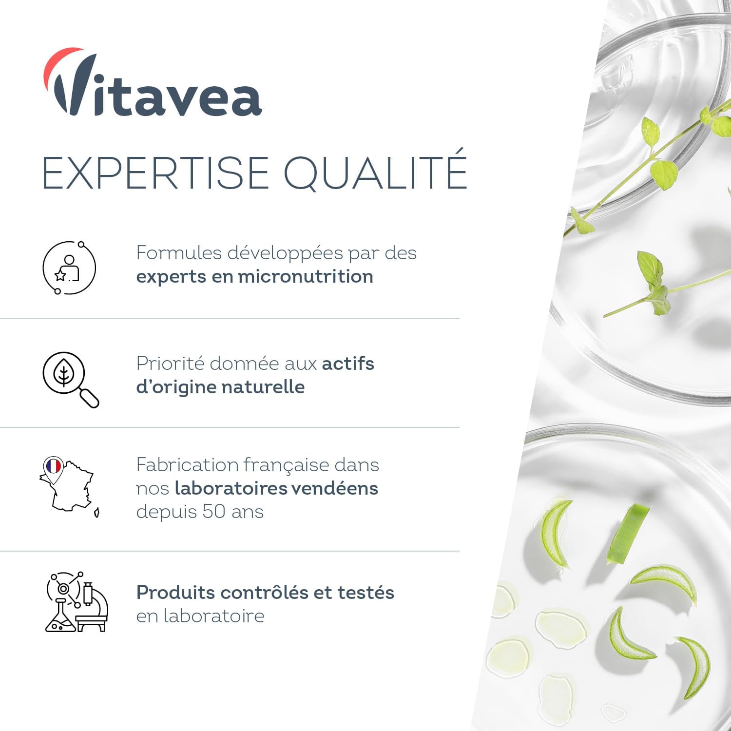 4-in-1 Hair Complex with Biotin - Hair Growth, Hair Loss, Shine, Strength - 8 Active Ingredients Including Zinc and Arugula - 90 Capsules - Vegan, Made in France Vitavea - Image 7