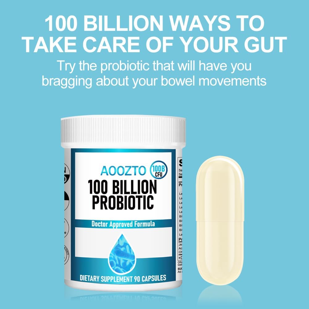 100 Billion KBE Probiotics - 10 Strains + Bio-Prebiotics for Immune, Digestive and Gut Health - Supports Diarrhea, Constipation, Bloating - for Women and - Image 5