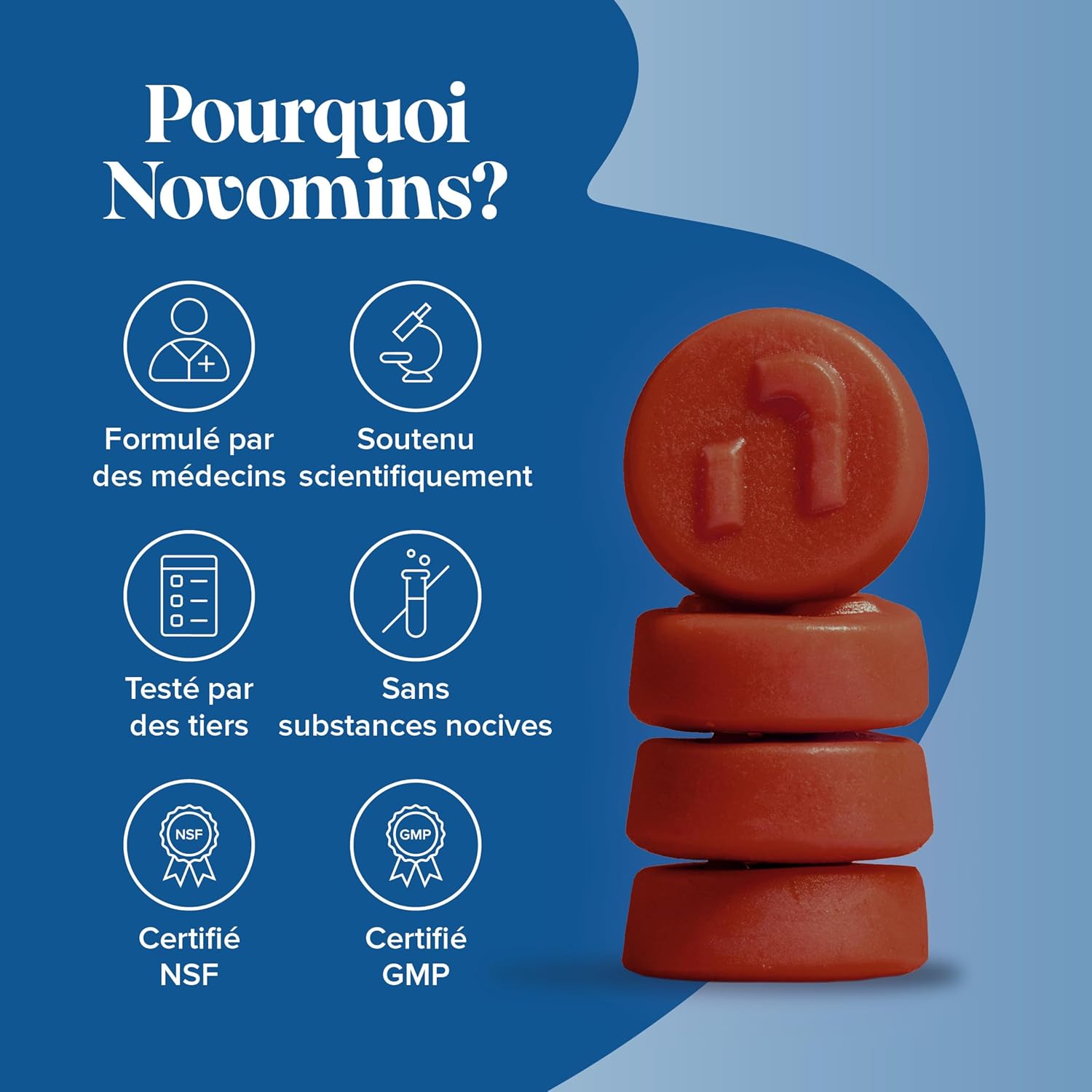 Men's Multivitamins - 60 Multivitamins Gummies - 24 Vitamins and Minerals - Vitamin C, A, D, Zinc - Immune Support, Metabolism, Bone Health - Vegan Gummies Novomins - Image 7